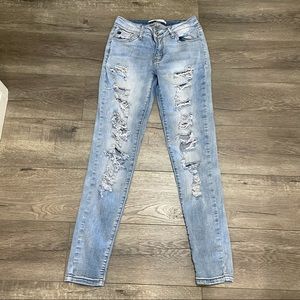 KanCan Light Blue Distressed Skinny Jeans